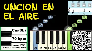 UNCION EN EL AIRE Piano Tutorial Facil Partitura Acordes Pista