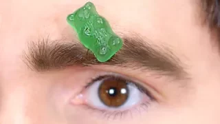 CANDY STUCK IN EYEBROW!