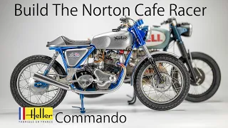 Build The Heller Norton Commando cafe racerエレール1/8ノートン カフェレーサー(オートバイ模型)を作る。