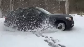 BMW X1 winter riding покатушки на даче