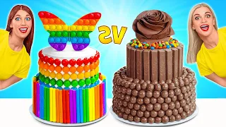 Rainbow vs Black and White Challenge | Edible Battle by Multi DO Food Challenge