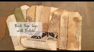 Book Page Tags with Pockets (Like Bonnie And Clive) for Junk Journals