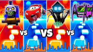 Lightning Mcqueen vs House Head Monster vs New Bus Eater vs Thomas Train Exe | Tiles Hop EDM Rush