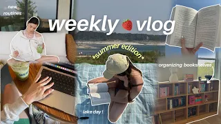 weekly vlog 🍓 | settling in, new routines/how im feeling, summer lake day, runner era, what i cook!