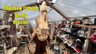 THE MOST EPIC ROOSTER CHAINSAW CARVING!