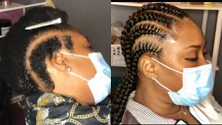 BEST AND Easy Updated Stitch Feed In Braids Tutorial on Extremely short Hair