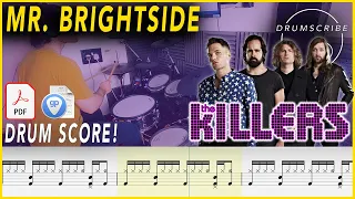 Mr. Brightside - The Killers | DRUM SCORE Sheet Music Play-Along | DRUMSCRIBE
