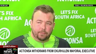 ActionSA will no longer take up any mayoral committee position in Ekurhuleni
