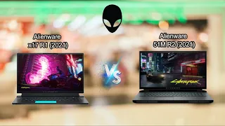 Alienware x17 R1 (2021) vs Alienware 51M R2 (2021) | TGP up to 200W !!!