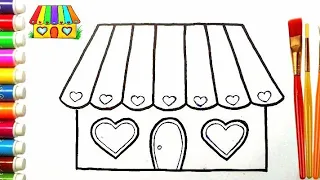 How to Draw a House for Kids | Colorful House Drawing | House drawing step by step | Draw a House