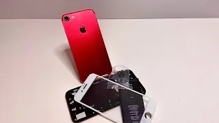 Red iPhone 7 with square edges (like 12 series)