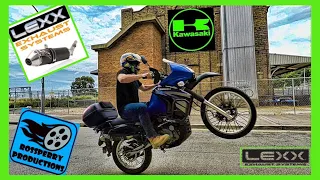 Kawasaki KLR 650 LEXX MXe Exhaust Silencer Sound - Start up & Running... Rossi Reviews