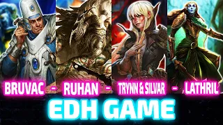 Bruvac vs Ruhan vs Trynn // Silvar vs Lathril [EDH/Commander, Magic The Gathering Gameplay] 2021