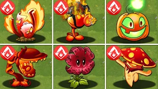 Plants vs Zombies 2 Final Bosses - All FIRE Plants Power-Up Attack PvZ 2 Final Bosses