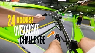 24 HOURS IN A TRAMPOLINE PARK! (BMX)
