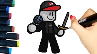 How to Draw Roblox Guest from Friday Night Funkin Mod