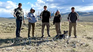 SHED HUNTING WITH THE WIVES || DAY 2 BIG CHEATER BUCK SET!!