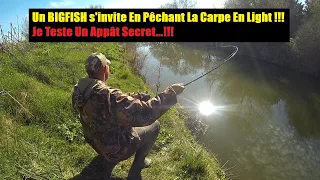 Un BIGFISH S'invite En Pêchant la Carpe En Light !!! Et  Je teste Un Appât Secret