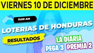 Sorteo 11AM Loto Honduras, La Diaria Pega 3, Premia 2, Viernes 10 de Diciembre del 2021 | Ganador 😱🤑