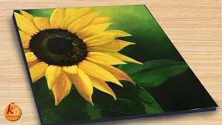 Easy Sunflower Painting using Acrylic / Acrylic painting for beginners | Episode #254