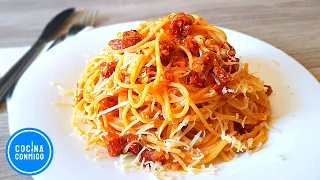 Spaghetti con Chorizo | Recetas tradicionales fáciles y rápidas