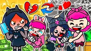 You Are Poor But Happy I'm Rich But... | Kuromi and Melody Family | Toca Life World | Toca Paper