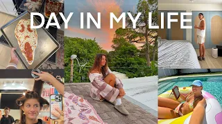 day in my life vlog: spooky pizza party, building custom doors, and new fall hair