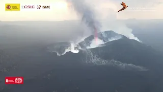 16/11/2021 Estado centros de emisión superiores por la tarde. Erupción La Palma IGME