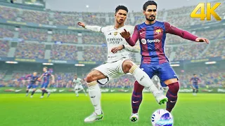 eFootball 2024 - Barcelona vs Real Madrid ● El Clasico - 4K ULTRA GRAPHICS Gameplay | Fujimarupes