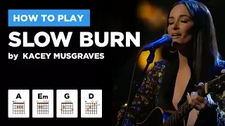 🎸 Slow Burn • Kacey Musgraves guitar lesson w/ chords (easy, no capo)