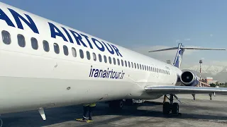 Iran Air Tour MC Donald Douglas MD82 Taxi/Takeoff from Tehran Mehrabad Airport to Mashhad