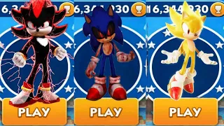 Sonic Dash - Sir Shadow VS Sonic EXE VS Super Sonic _ Movie Sonic vs All Bosses Zazz Eggman