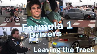 Formula 1 drivers leaving the track