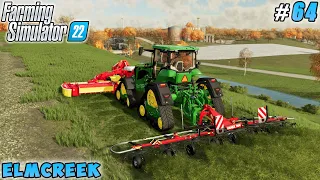 New Tractor And Equipment To Speed Up Haymaking | Elmcreek | Farming simulator 22 | Timelapse #64