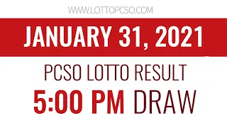 PCSO Lotto Result Jan 31, 2021 5PM Draw (Swertres/3D & EZ2/2D)