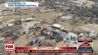 Drone Video Captures Massive Damage Tornado Did To Jacksboro, Texas