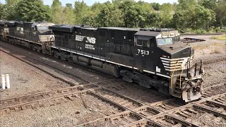 Street Running Locomotive In Ohio, Railroad Diamonds Get Pounded By Long Train In Marion Ohio