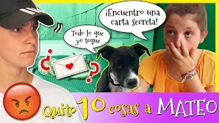 QUITO a MATEO 10 COSAS de su HABITACIÓN ¡TODO lo que TOQUE MI PERRO! 🐶y SE ENFADA MUCHO 😡