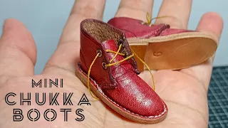 Making 1/6 Scale Leather Chukka Boots | Cara Membuat Miniatur Sepatu Boot