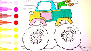 drawing, Coloring painting Big  Truck Step by Step#drawing #coloring #painting #coloring #forkids