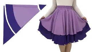 How Can It Be So Easy! 💜 You'll Love This Double Circle Skirt Sewing