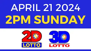 2pm Result Today April 21 2024 PCSO Lotto