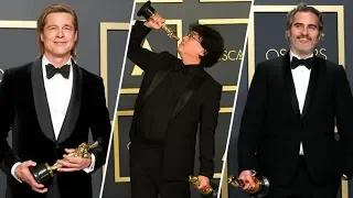 Брэд Питт и Хоакин Феникс получили "Оскар" как лучшие актеры|Оскар-2020