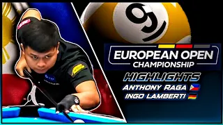 ANTON RAGA VS INGO LAMBERTI, EUROPEAN 9 BALL OPEN CHAMPIONSHIP HIGHLIGHTS - PINOY COMMENTARY