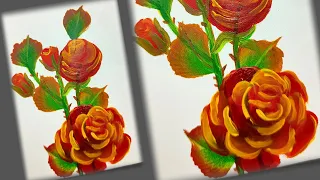 One Stroke Easy Acrylic Colour Paint Rose flower painting for beginners tutorial @JKDRAWING-rr9tc