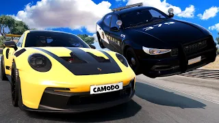 High-Speed STREET RACE Ends in Police Chases in BeamNG Drive Mods Multiplayer!