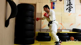 Kyokushin karate trainings .  Artsrun Misakyan