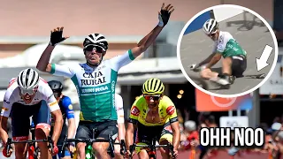 Pro Cyclist Crashes Celebrating 2nd Place | An Embarrassing Breakdown at Tour of Hellas Stage 1