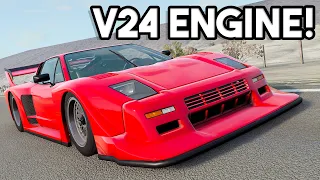 This BeamNG Car Mod Has a V24 ENGINE....yes really.