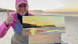 Beautiful Cornish Beach, Plein Air Oil Painting & Satisfying Time-Lapse